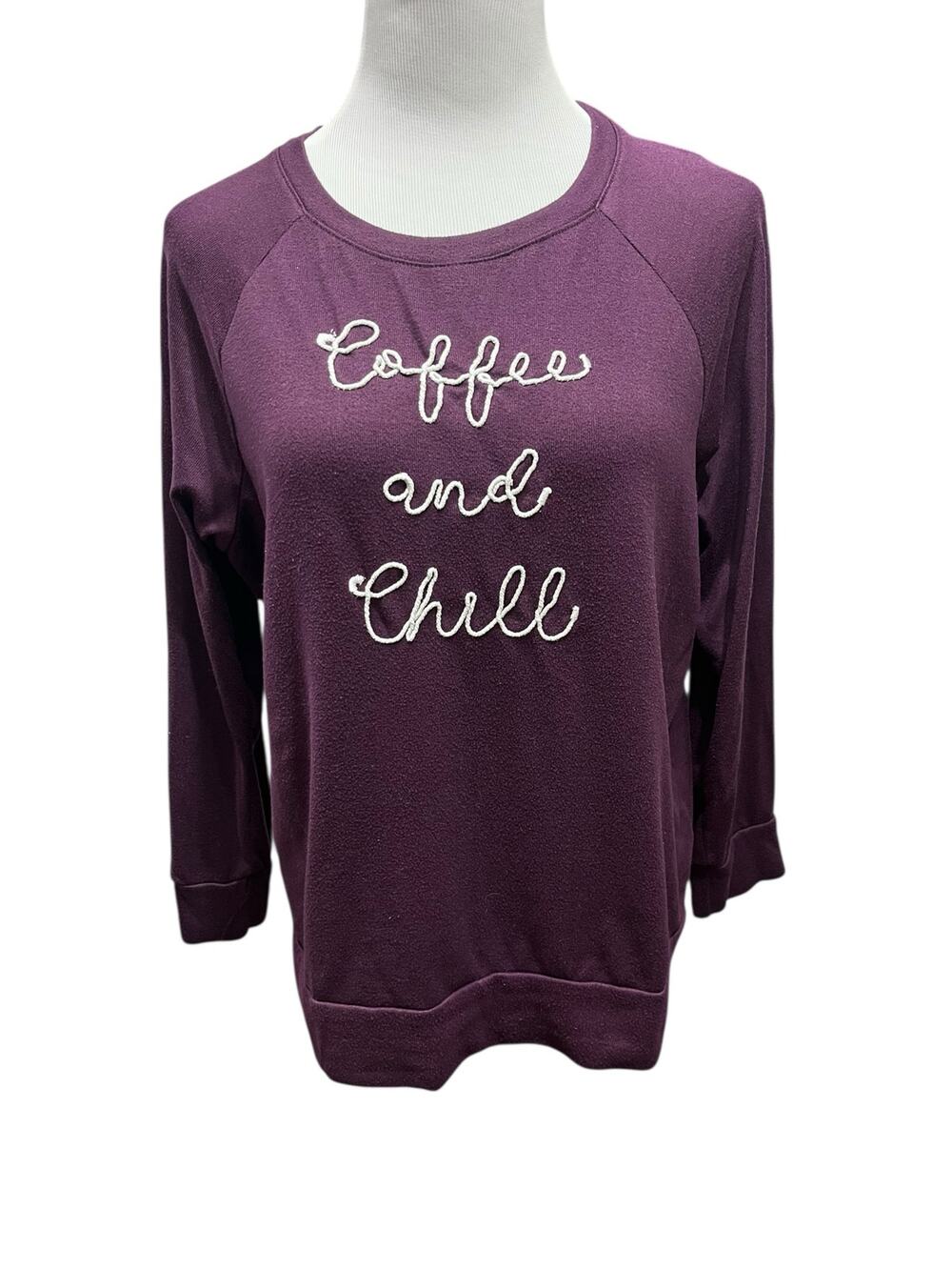 Secret Treasures Women's Longsleeve Coffee Chill Sleep Shirt Pajamas SIZE Medium
